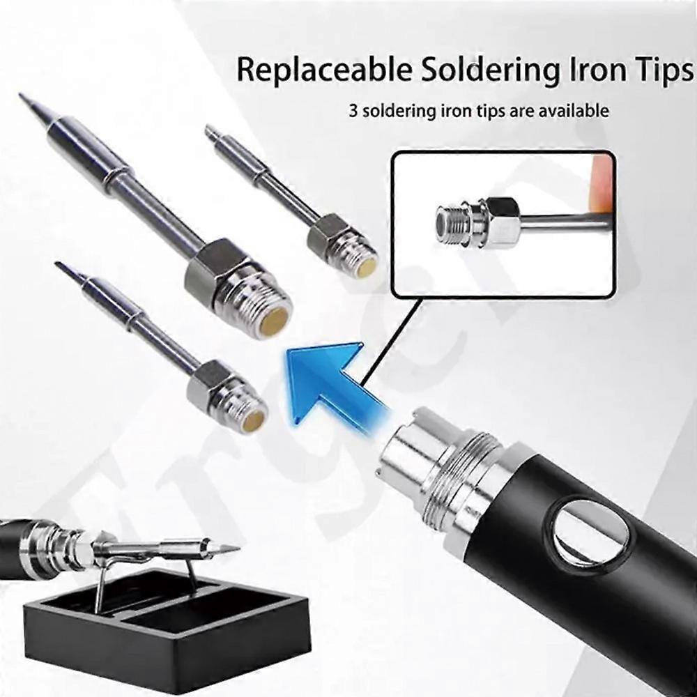 Wireless Portable Soldering Iron Kit, Rechargeable Soldering Pen with Iron Tip