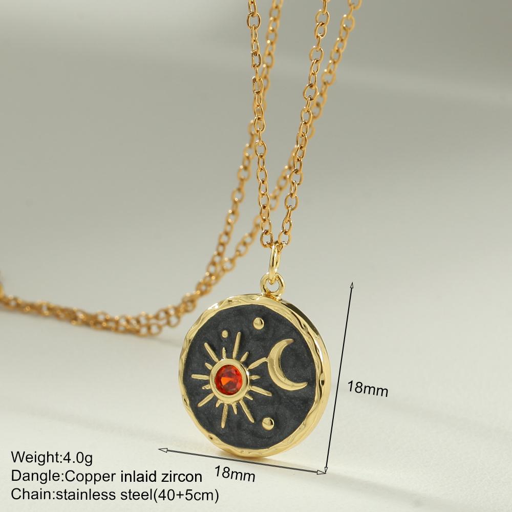 Böhmische Emaille Mond Stern Halskette für Frauen Niedliche Muschel Herz Kragen Edelstahl Lange Kette Choker Sommer Strand Zirkon