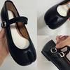Fashion IPPEUM Black Shoes Split Toe Ballet Flats Women Plus Size 44 Mary Janes Buckle Ballerinas Zapatos Mujer
