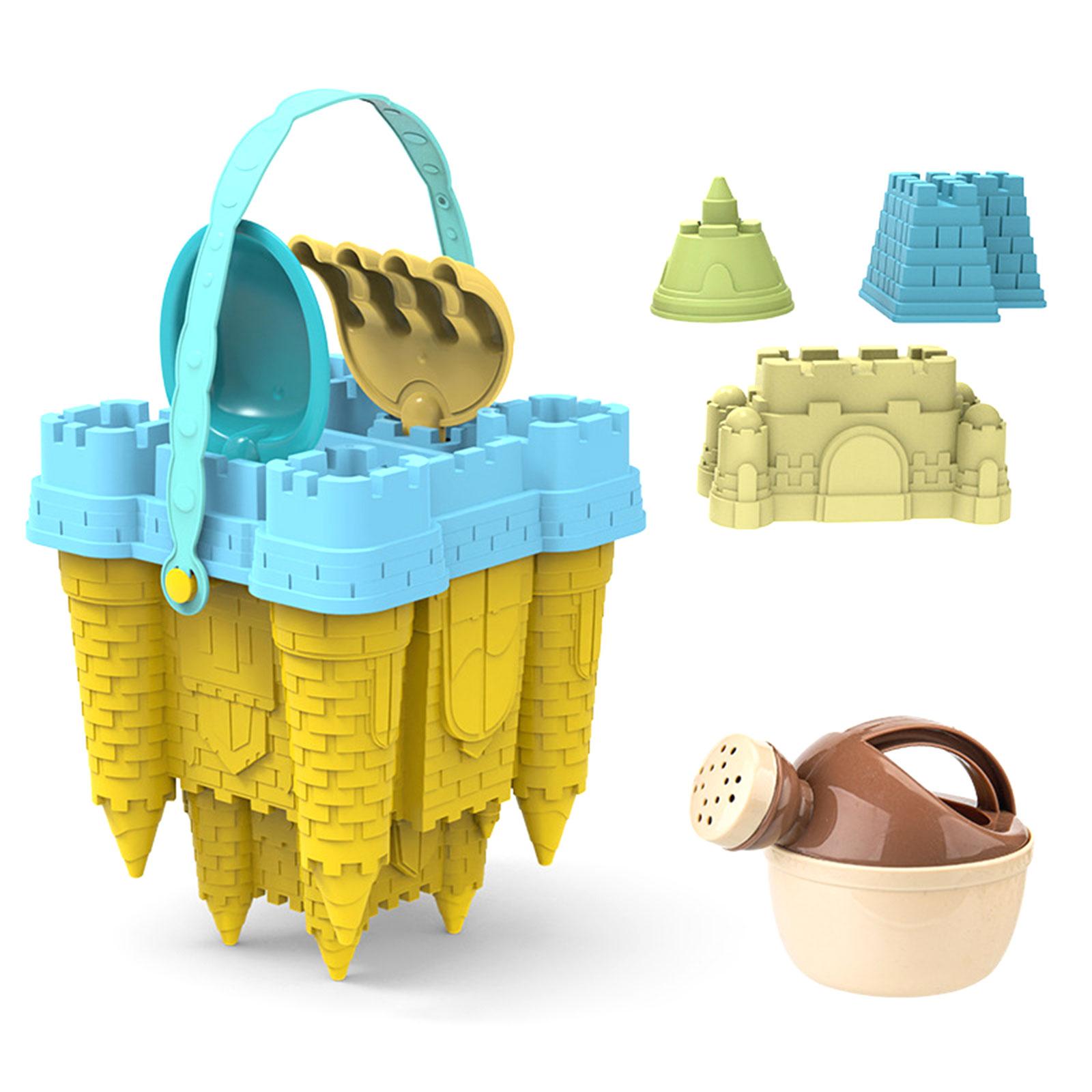 

Beach Toy Outdoor Sand Play Castle Toy with Castle Mold Bucket Sandcastle Toy Bathtub Water Play Toy Kids Education Toy жовтий
