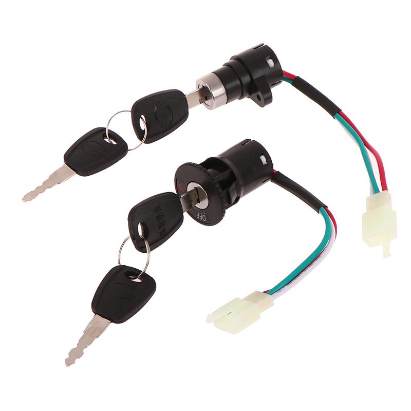 1Set Universal Motorcycle E-Bike Ignition Switch Key With Wire For Motorcycle Electric Bike Scooter Accessories