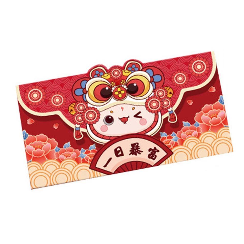 Zodiac Snake 2025 Red Envelope Lion Dance Style Money Pocket New Year Money Bag Children Kids