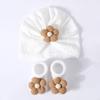 Elastic Infant Turban Hat Socks Set Soft Cotton Hat Sock Set Baby Headscarf Hat  Newborn Supplies