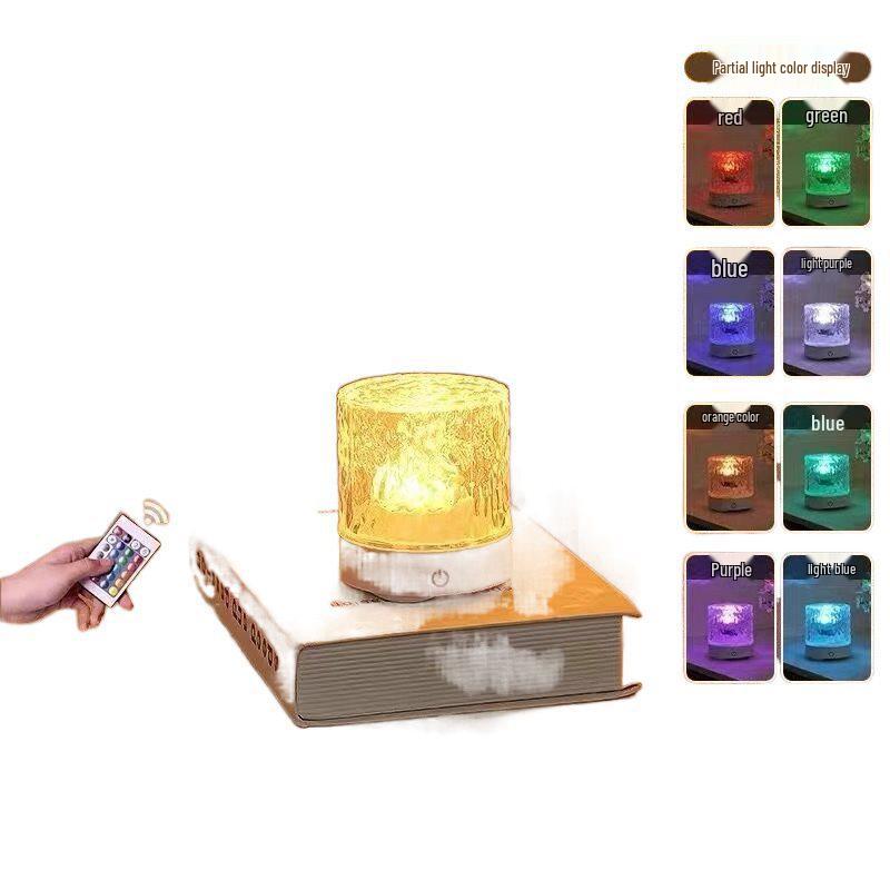 Ripple Pattern Night Light: Romantic Rotating Bedside Lamp for a Cozy Bedroom Atmosphere