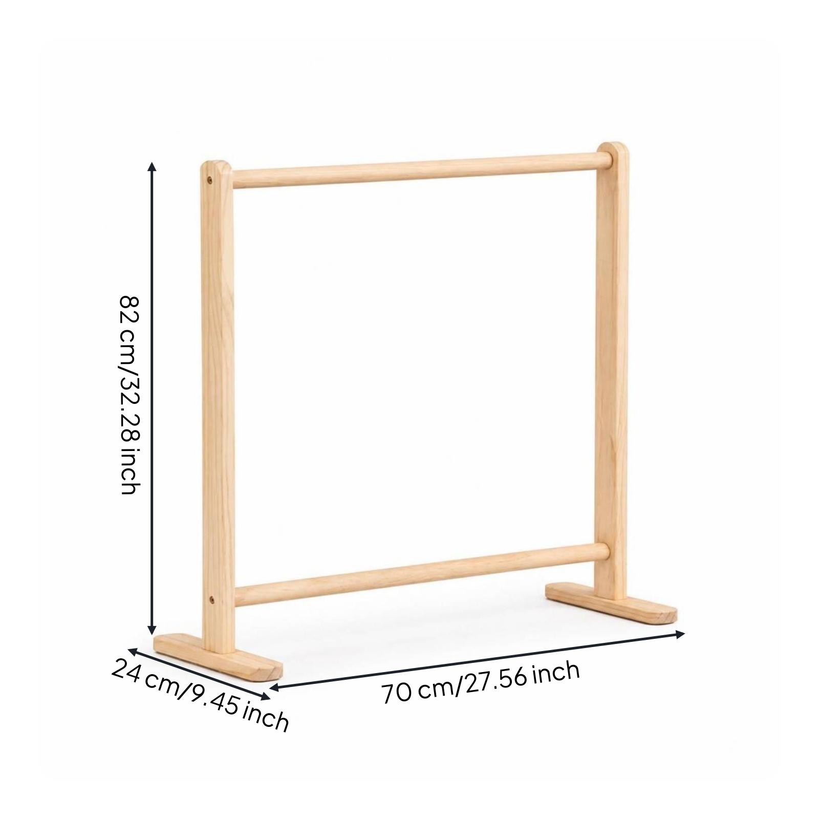 Natural Wood Children`s Clothes Rack Compact