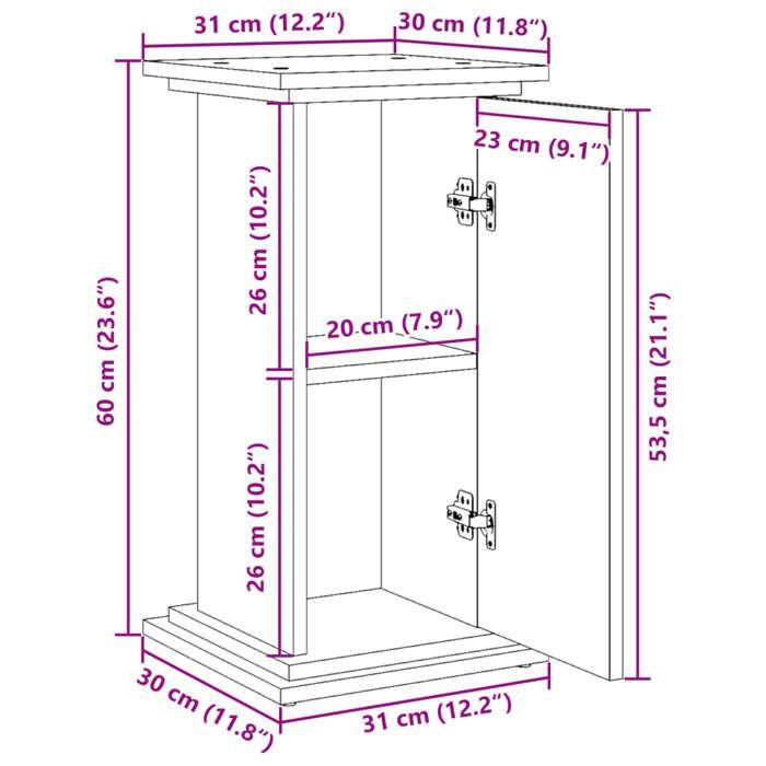 VidaXL Piédestal avec rangement vieux bois bois d'ingénierie 854623