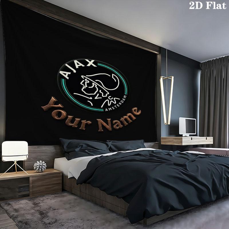 AFC Ajax Custom Name Wall Tapestry Aesthetic Wall Hanging Printed Fabric Blanket Decorative Tapestries for Bedroom Living Room Home Decor