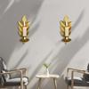 Wall Mounted Wheat Shape Candle Holder Elegant Metal Wall Sconces Hanging Candlestick for Home Weddings Party Decors