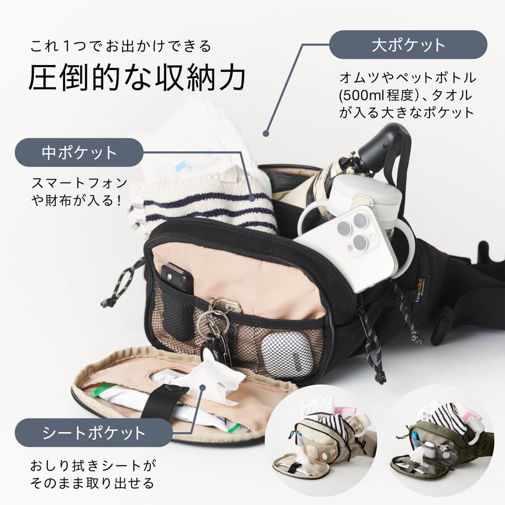 Cena Mamari Reviews Award 2025, vítěz ceny Good Design, taška Hugoo Hip Seat Shoulder Bag, nosítko do nosítka, 2WAY, pro maminky a tatínky, vhodné pro děti od 6 měsíců do 4 let.