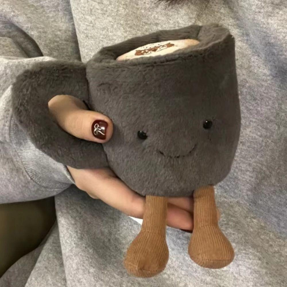 10cm Gelé Katt Morsom Kaffekopp Kawaii Furry Plysjleker Beroligende Søvn Plysjdukke Søt Overraskelsesgave til Gutter Jenter Hjemmedekor