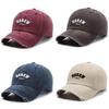 Vintage Cotton Baseball Cap With Embroidered Lettering Adjustable Sun Protection For Men Women