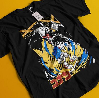 Detective Conan T-Shirt Detective Conan Shirt Heiji Tee Vermouth Gin Ran Kid Cat
