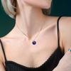 [KOAI] Lapis Lazuli Pea Disc December Birthstone Power Stone Necklace for Women