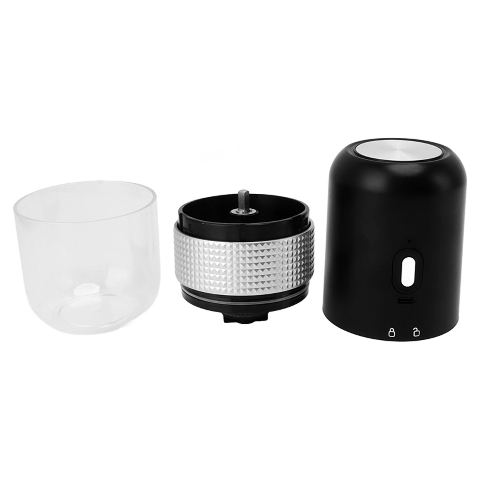Black Coffee Bean Grinder Dry Wet Dual Use 1500mAh Small Electric Powder Coffee Grinder for Restaurant