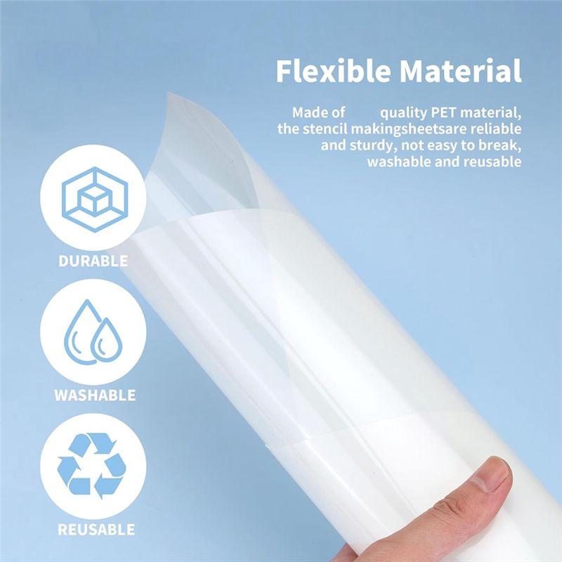 Aug. 12 Sheets 10-Mil Blank Stencil Sheets 12 X 24 Inch Milky Translucent PET Blank Stencil Making Sheet Mylar Sheet Blank