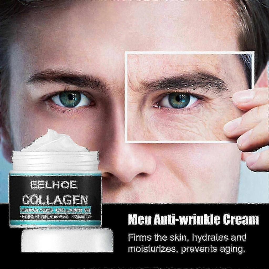 Männer Kollagen Anti-Falten Creme Hyaluronsäure Entfernen Straffend Lifting Aufhellend Gesichtspflege Tw