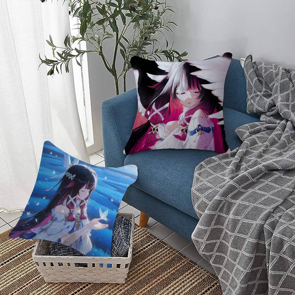 Game C-Columbina Genshin Cute Impact Pillow Cushion Cover Pillowcase Living Room Sofa Home Decor