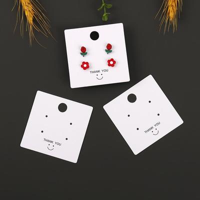4-Hole Smile Face Earring Display Card - Simple Fashionable Jewelry Tag