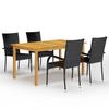 Dining Set - VIDAXL - 5 Pcs - Acacia Wood - Coated Steel - Weather Resistant