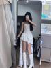 French-inspired Ruffle Spliced Camisole Dress - Women's Summer Slimming Irregular Long Dress