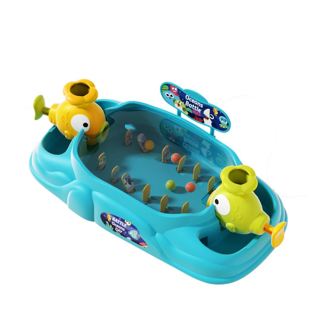 Children's Interactive Two-Player Marble Launcher Game - Bubble Fish Battle Desktop Toy