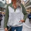 Women S V Neck Long Sleeve Pullover Casual Color Block Sweatshirt