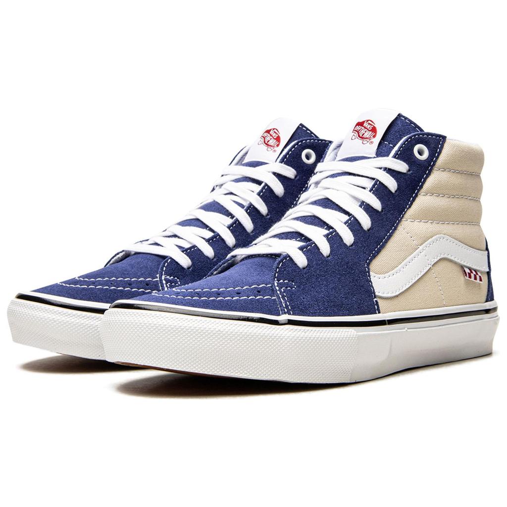 Vans Sk8 Canvas Leather Casual High-Top Skate Shoes Unisex Sneakers Blue White VN0A5FCC89S