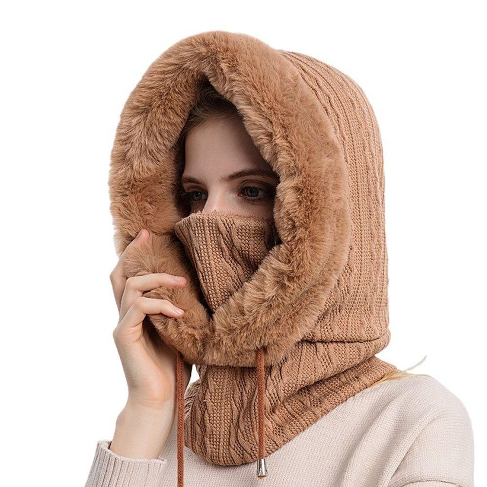 Scarf Neck Warmer Plush Bib Hat Collar Ear Protection Hat Plush Hat Bib Hat Beanie Hat  Hat