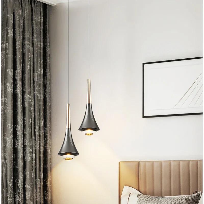 Lamp Mini LED Pendant Light, Modern Aluminum Anti-Glare Hanging Lights, Height Adjustagble Bedside Lamps For Dining Room Bedro