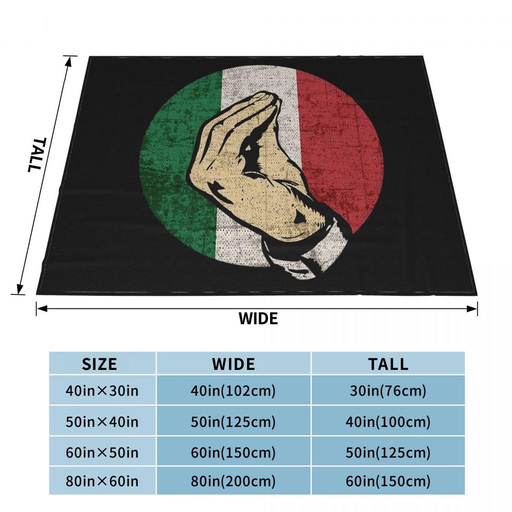 Italienische Handgesten Gebärdensprache Decken Weich Warm Flanell Überwurfdecke Bettwäsche für Bett Wohnzimmer Picknick Reisen Zuhause Sofa