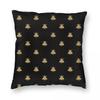 Napoleonic Bees Faux Gilt Square Pillowcase Polyester Linen Velvet Creative Zip Decor Throw Pillow Case Car Cushion Cover X