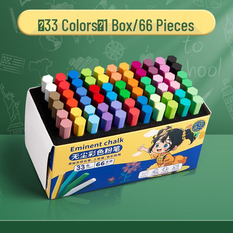 Dust-Free Bright Color Chalk for Kids - Keeps Hands Clean, Ideal for Teachers and Home Use.