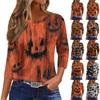 3/4 Length Sleeve Womens Tops Floral Print Vintage Fashion Casual Loose With Round Neck Plus Size Shirts