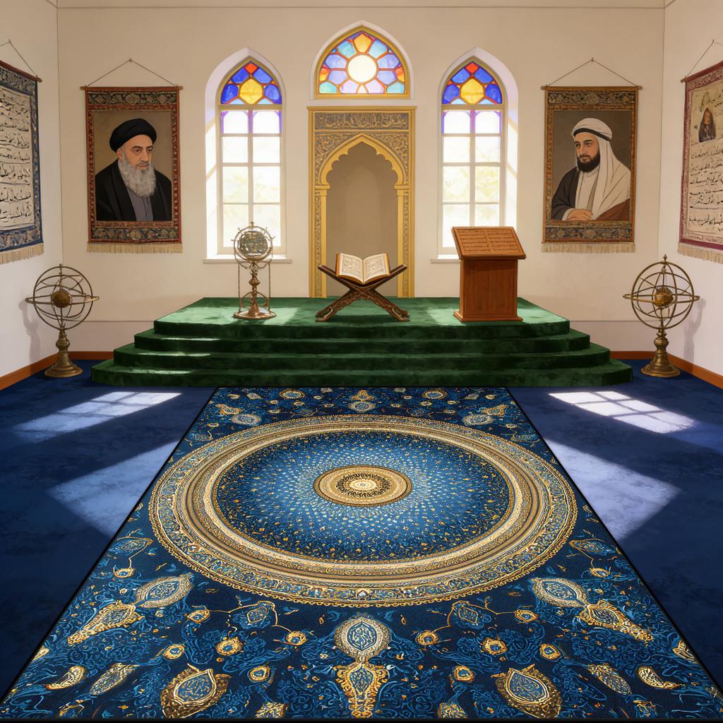 Non-slip Washable Area Floor Mats Islamic Religious Style Musalla Prayer Mat Decoration Temple Prayer Mat Fluffy Soft Ramadan