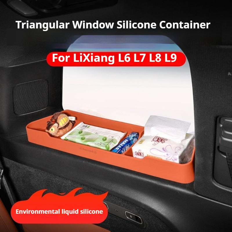 For Li LiXiang L6 L7 L8 L9 Car Rear Quarter Window Storage Box Rear Car Window Rganization Silicone Storage Interior Accessories