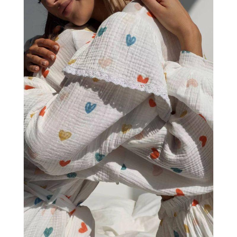 

Fashion Ruffles Strawberry Print Shirt Skirt Outfit Printed Shirt Short Skirt Set Color heart L