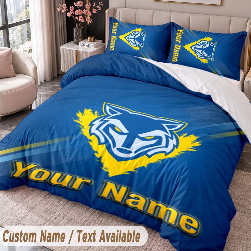 Warrington Wolves Printed Bedding Set Custom Name Text 1 Duvet Cover 2 Pillowcases For Bedroom
