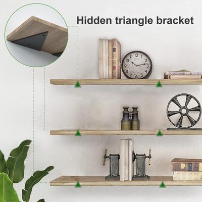1 Set Hidden Shelf Bracket Strong Bearing Sturdy Heavy Duty Triangle Wall Mounted Bracket for Home