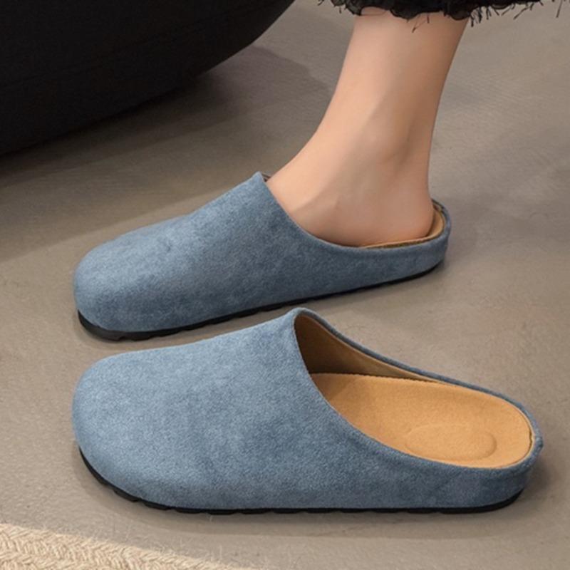 

Мода 2025 Новые балетки Женские мюли Дизайнерские замшевые женские туфли Летняя мода Повседневные сандалии Для ходьбы Классические Zapatillas De Mujer 43 павлин голубой