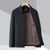 Men's Solid Color Lapel Jacket - Middle-Aged Business Casual Executive Coat