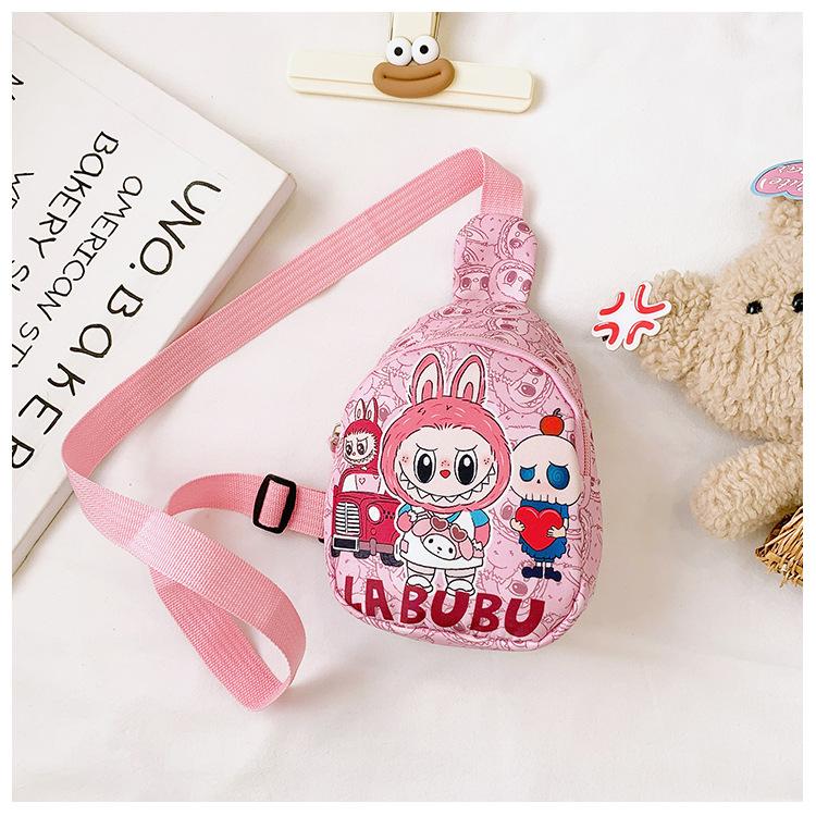 School Bag Labubu Children's Bag Love Cartoon Chest Bag Change Small Bag One Shoulder Oblique