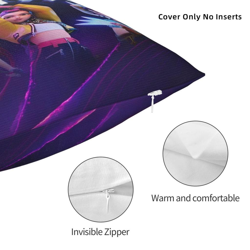 Huntrix K-pop Demon Hunters Printed Pillowcase Cushion Cover Pillow Covers Y2K Sofa Decoration Zipper Multiple Sizes