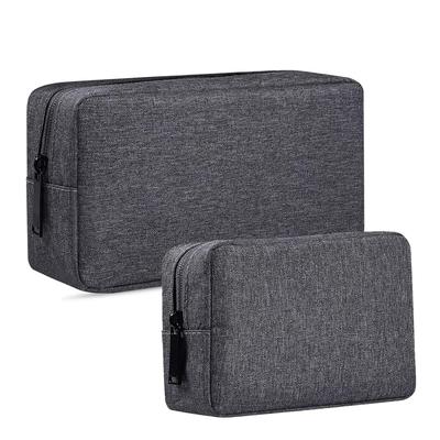 YINKE Gadget Pouch Mens Small Item Holder Travel PC Accessories Storage Large Capacity Multifunctional Makeup Business Cable Cord 2 Size Set (Dark