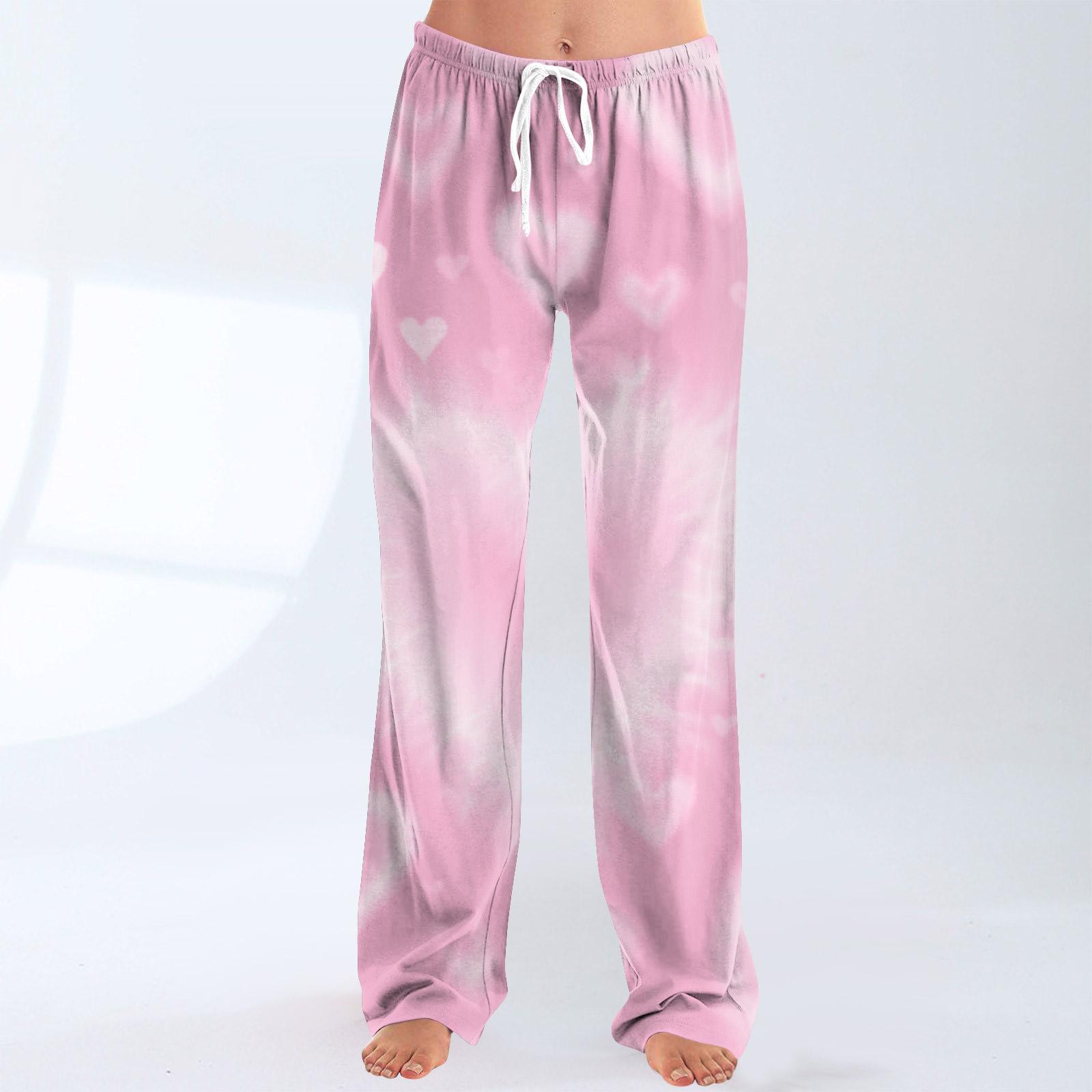 

Women s Fashionable Loose Casual Trousers With Valentine s Day Heart Print XL арбуз красный