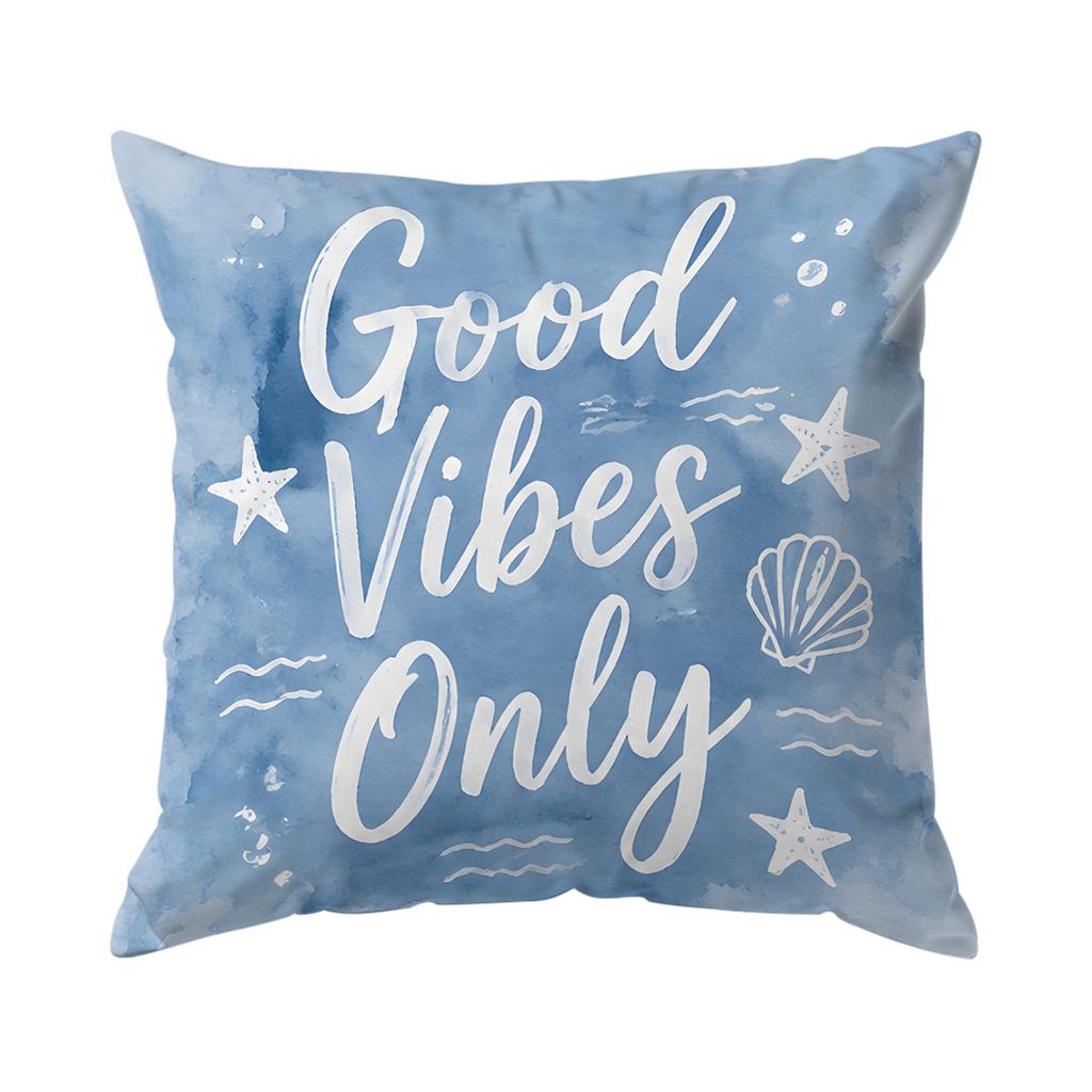 Pcs Light Blue Ocean Watercolor Series Patterns Single Sided Printed Cushion Coverfor Home Decoration