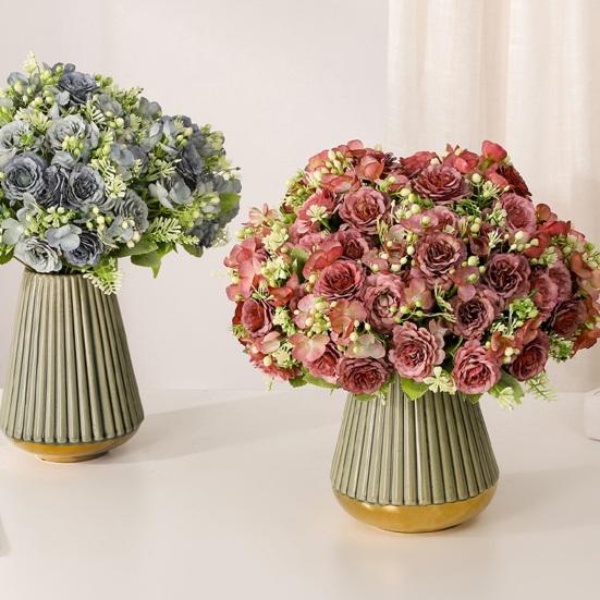 Umělá pivoňka Užitečná Snadná na údržbu Umělá nemocná látka Umělá pivoňka 5 vidliček Simulační pivoňka Svatba Dekorace