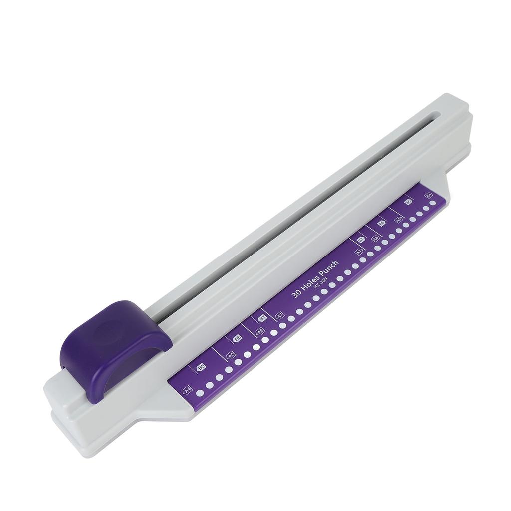 30 Hole Punch 6 Sheet Capacity Hand Push A4 Paper Punch Binding Machine with 4 Loose Leaf Strips