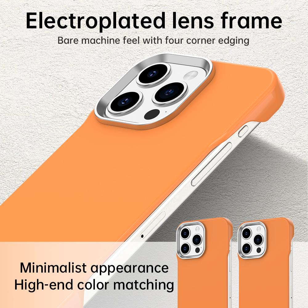 For iPhone 15 Pro Magnetic Case Frameless Ultra Thin TPU+PET Phone Cover Reinforced Corners