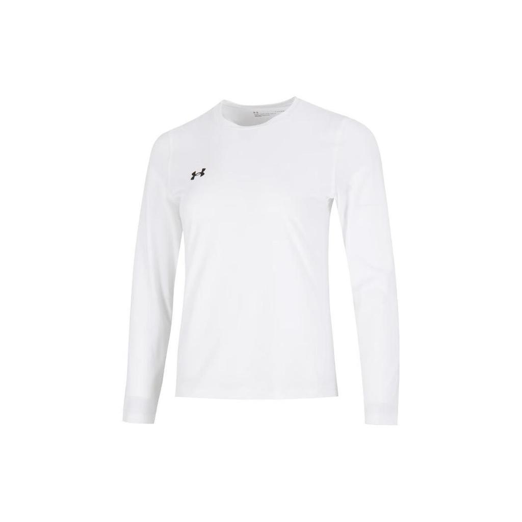 Under Armour Logo Print Breathable Long Sleeve T-Shirt Women Tops White 22600308-100