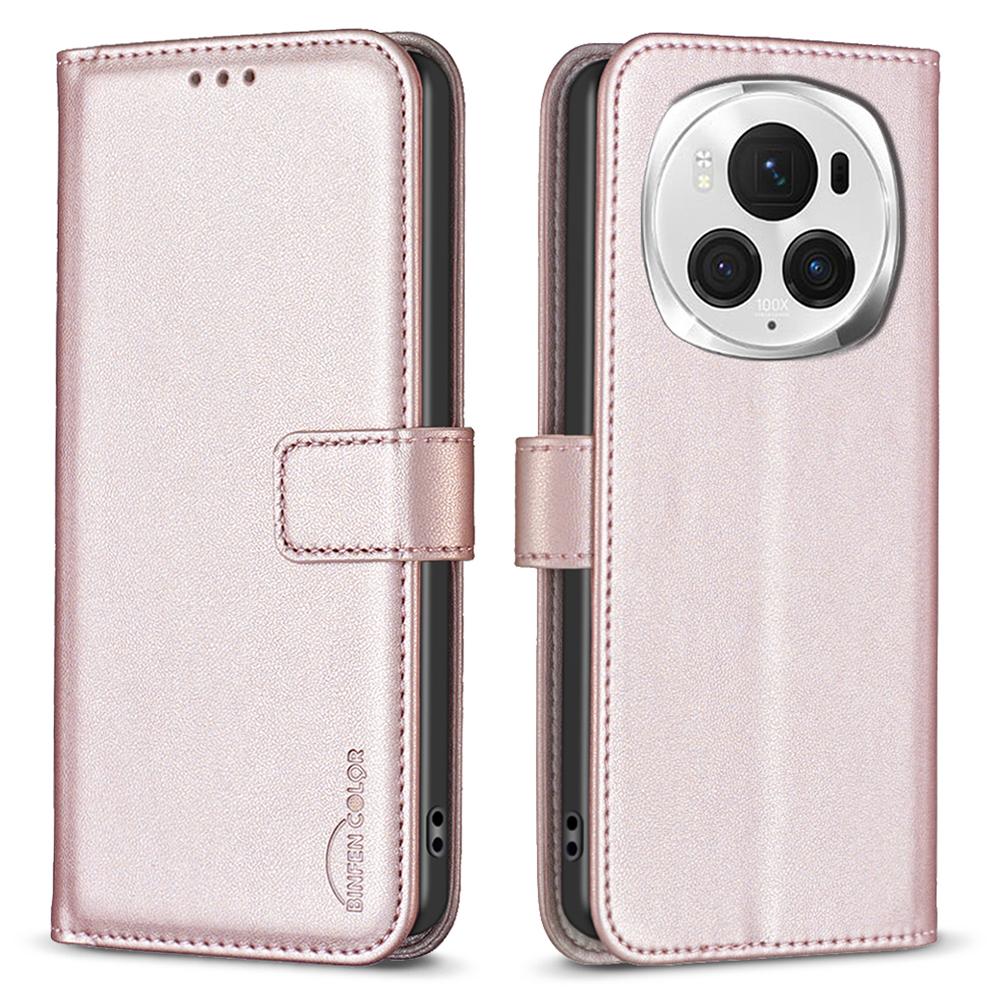BINFEN COLOR BF17 For Honor Magic6 Pro 5G Case PU Leather+TPU Magnetic Phone Cover